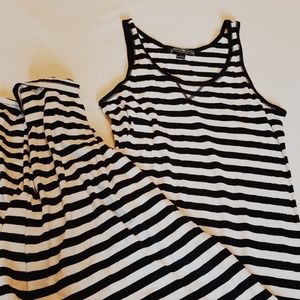 American Living Black And White Striped Maxi Dress